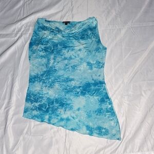 Blue and White Beach/Swimsuit Cover Tank Top